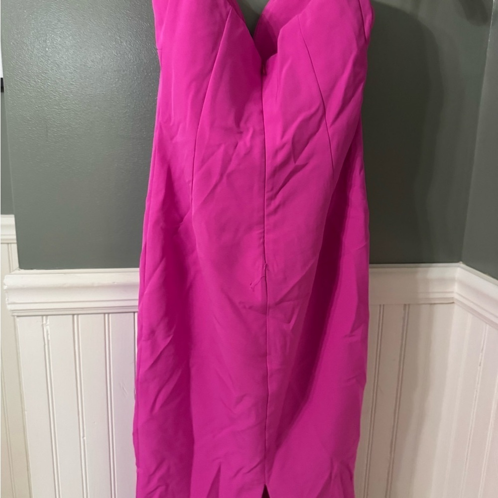 Bardot Nordstrom Strapless Pink Shock Dress 4/XS NWT - Picture 8 of 8